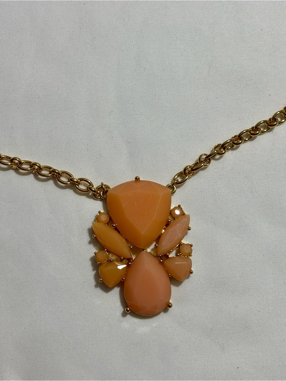 Kate Spade Blush Peach Color Pop Gold Plated Chain Necklace long